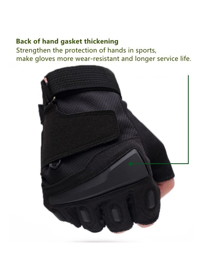 Auger Half Finger Cycling Gloves,Exercise Gloves,Gym Gloves for Men & Women,Fitness Anti-slip Training Gloves for Strength Training, Crossfit Training and Weight Sports, Shock Absorbing and Wear Resistant，Workout Gloves Tactical Combat Motorcycle Weight Lifting Gloves - Image 4